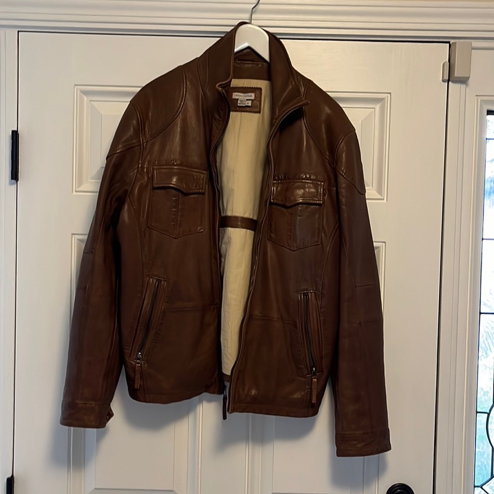 Tobacco colored Leather Jacket
